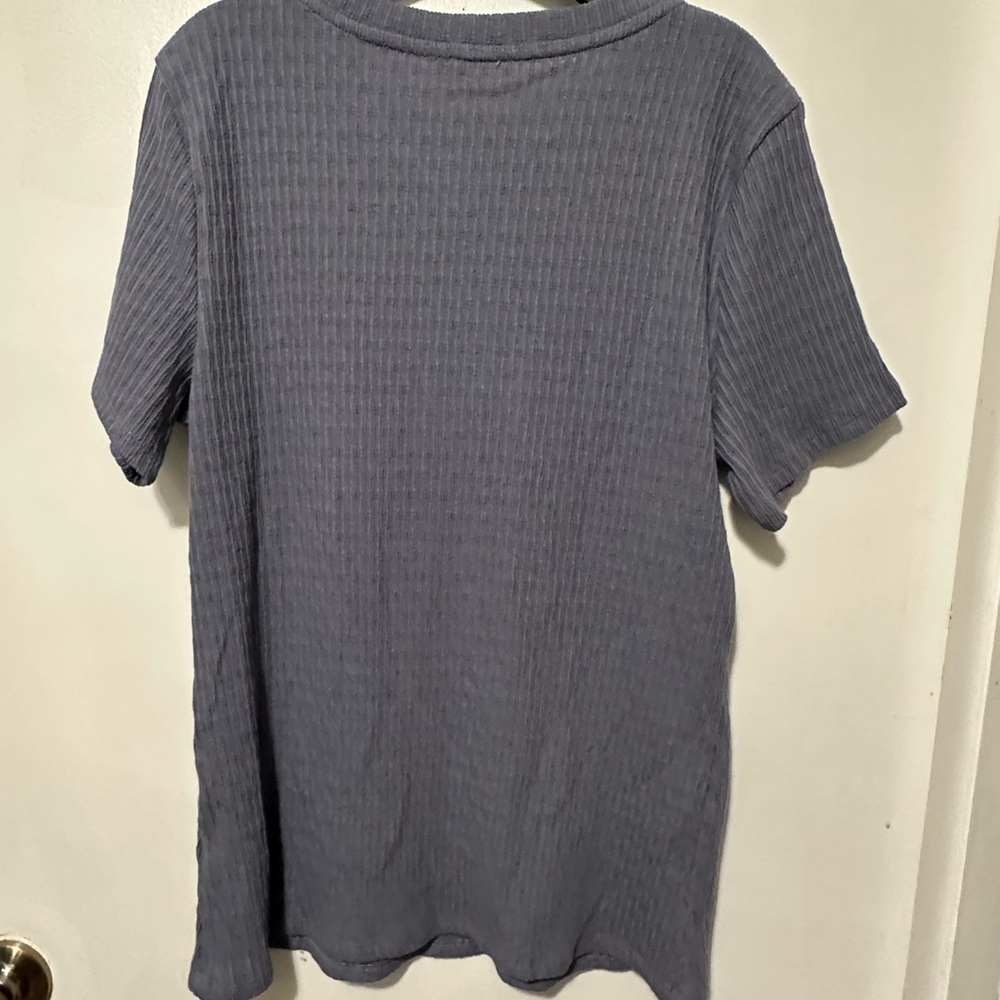 Pilcro Textured Indigo Short Sleeve Tee - Picture 3 of 3